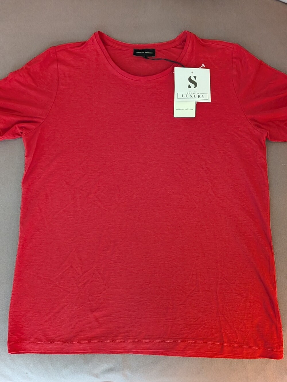 NWT Roberto Collina Men's Red Cotton T-Shirt